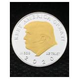 Silver Plated Trump Coin