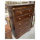 Tall wood dresser w/7 drawers, Approx 44x20x58 in