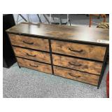 4ft long dresser with 6 Fabric drawers, Metal