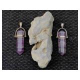 Sterling Amesthest Crystal Pendants Plus