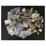 Bag Of Cufflinks Badges Costume Jewelry