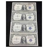 4 1935 $1 Silver Certificates