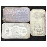 3 - 1 Oz 999 Silver Ingots Coins