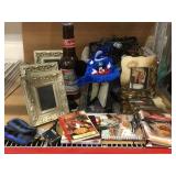 Assorted Picture Frames, Cook Books, Budweiser