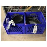 2 Crates Plastic Leaf Serving Dishes From High