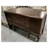 Vtg Dark Brown Buffet, approx 20x60x35 in