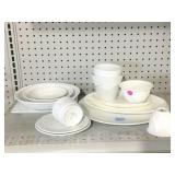 14 pieces food serving plates bowls. Mixed