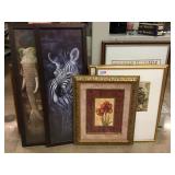 Assorted Framed Artwork Animals and More Largest