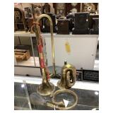 3 brass horns.