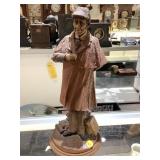 Clay sculpture Sherlock Holmes figure. 14x6