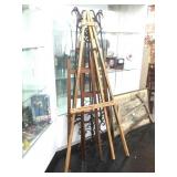 4 metal and wood art easel stands. Tallest is