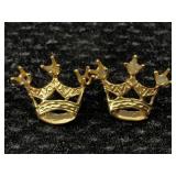 14k Gold Crown Earrings 1.7 G