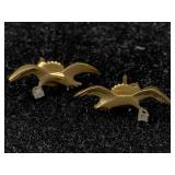 14k Gold Bird Earrings W/ Diamonds 2.3g