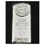 10 Oz Silver Bar 999 Nhr Metals