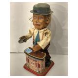 Vtg Charley Weaver Bartender Animated Tin Toy.