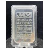 1 Oz Silver Bar 999 Johnson Matthey Silver