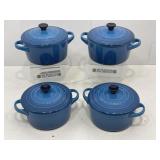 4 Le Creuset #18-29 Blue 12cm Round Cocotte