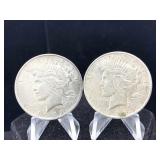 2- Silver Peace Dollars