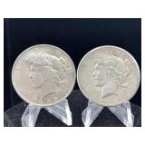 2- Silver Peace Dollars