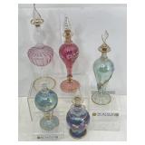 Egyptian Glass Perfume Bottles. One Missing Top