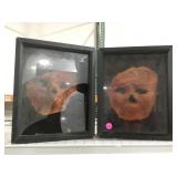 Oddity masks framed in display boxes to 11x9x3