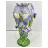 The Indigo Iris 11in Porcelain Vase by The