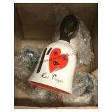 4 new I heart Las Vegas porcelain bells.