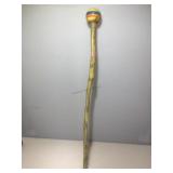 Crafted wood walking stick. 33in