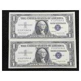 2-$1 Silver Certificates