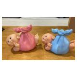 2 cabbage patch baby rubber piggy banks