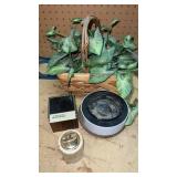 Marble lighter , artificial plant in basket and