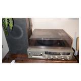 Stereo system 2 speakers vinyl player and 8-track