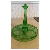 Green depression,  uranium glass carrier holds