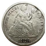 1876-S Silver Seated Liberty Dime