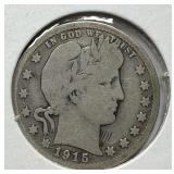 1915-D Silver Barber Quarter