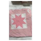 Quilt top pink stars 80ï¿½ w x 91ï¿½ L