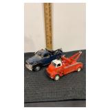 2 die cast tow trucks