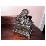 19th C. Metal Foo Dog Match Box Holder