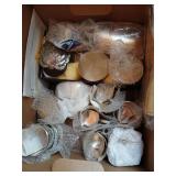 Mixed Box Lot of Pewter Creamer Cups and other