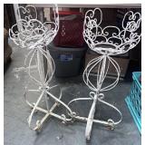 Vintage Pair of Wrought Iron Plant Stands