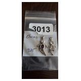 STERLING SILVER NECKLACE DROP, (2) CHARMS