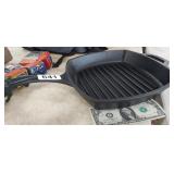 LODGE CAST IRON GRILL SKILLET, MARKED 8SGP