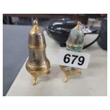 BRASS SALT AND PEPPER SHAKERS