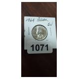 1964 UNCIRCULATED WASHINGTON SILVER QUARTER