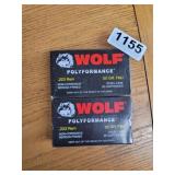 (2) BOXES OF (20) WOLF  .223 REM AMMO