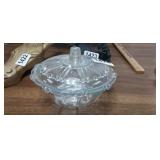 ANTIQUE GLASS BOWL WITH LID