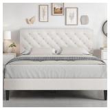 Fabric Queen Bed Frame with Headboard