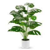 Der Rose 28" Fake Plants Large Artificial Monstera