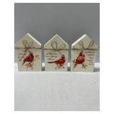 3-House shaped cardinal signs decor