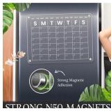 Magnetic Acrylic Calendar for Fridge 16" x 12"